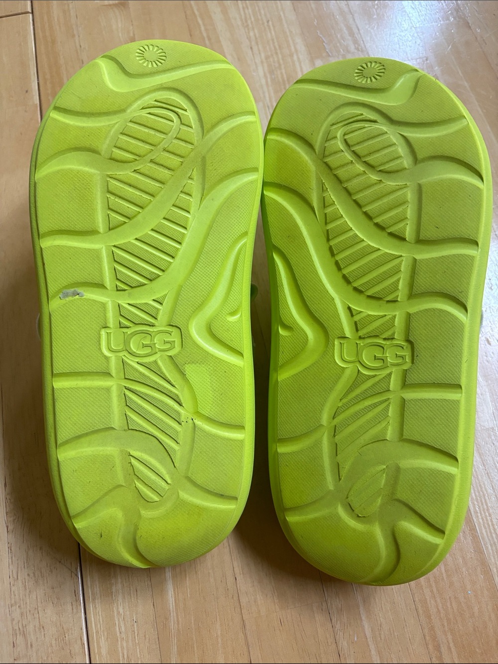 UGG Neon Lime Slide Sandals - Picture 6 of 6